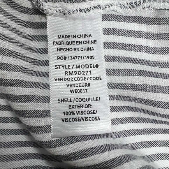 7 For All Mankind | Grey & White Stripe Button Sleeveless Midi Dress | XS - Picture 4 of 10